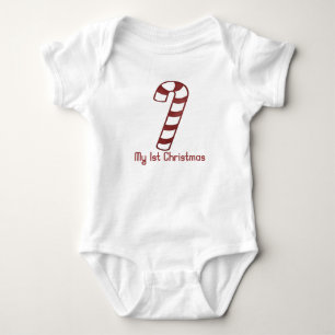 Christmas 1 : Candy Cane 1st Christmas Baby Outfit Bodysuit