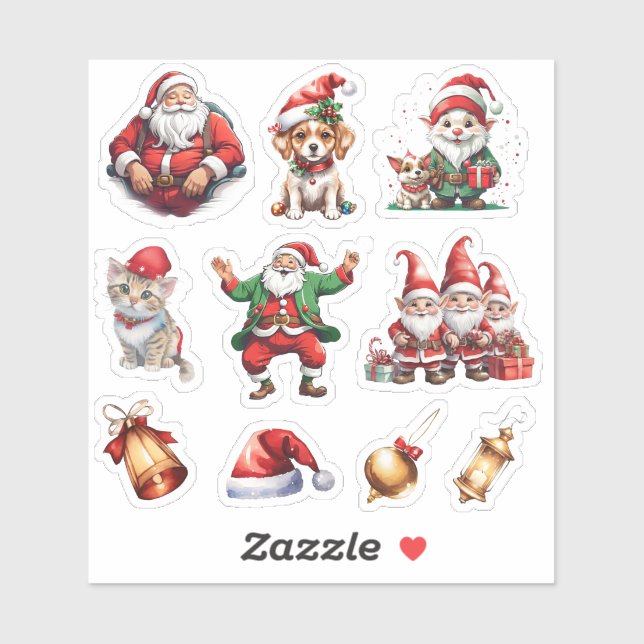 Christmas_1 Custom-Cut Vinyl Sticker (Sheet)