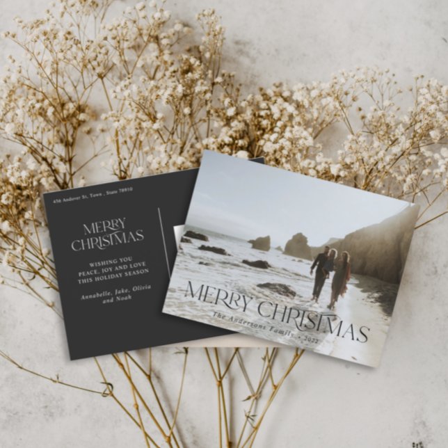 Christmas 1 photo botanical floral folded holiday  postcard (Creator Uploaded)