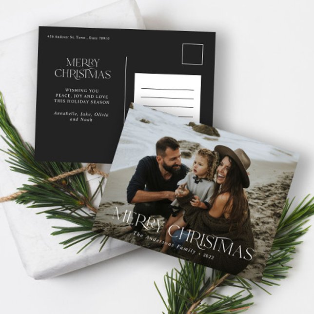 Christmas 1 photo botanical floral folded holiday  postcard (Creator Uploaded)