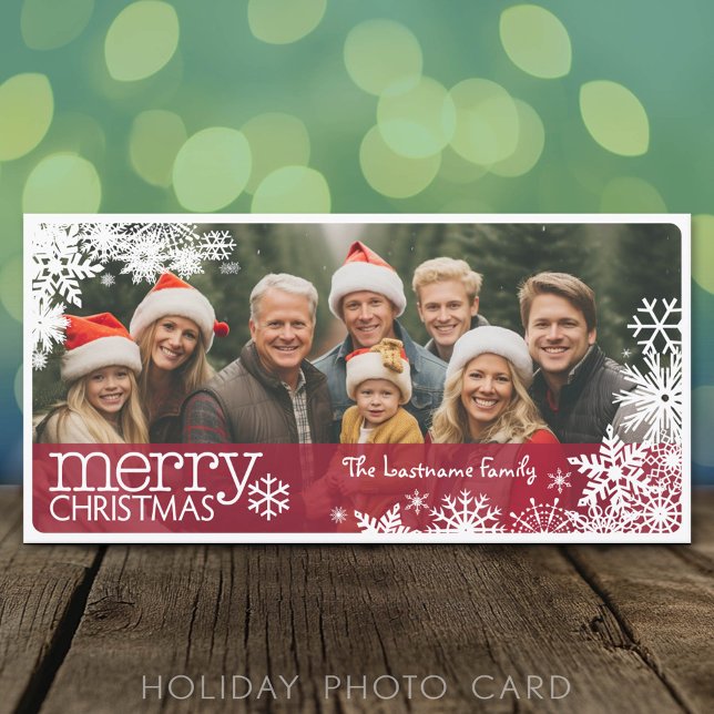 Christmas 1 Photo - Covered in Snowflakes Holiday Card (Classic Holiday Photo Card)