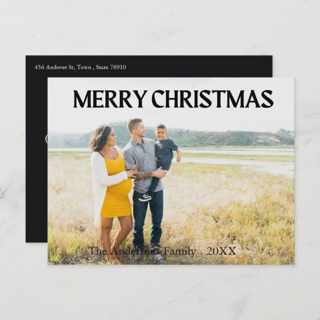 Christmas 1 photo family holiday (Front/Back)