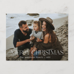 Christmas 1 photo sage green modern typography postcard