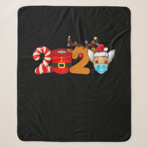 christmas 2020 chihuahua lover mask toilet paper sherpa blanket