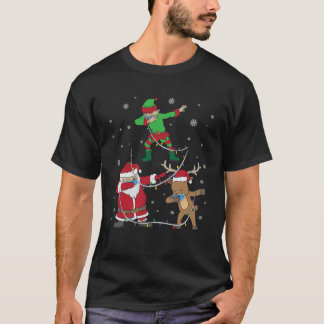 Christmas 2020 Dabbing Santa Elf Reindeer Face Mas T-Shirt