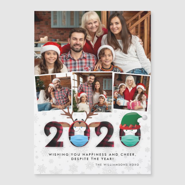 Christmas 2020 | Funny Silly Masks & Plaid 4 Photo (Front)