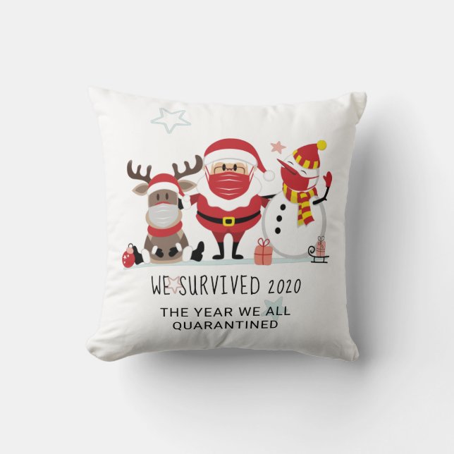 Christmas 2020 Year We Quarantined Commemorative Cushion (Front)