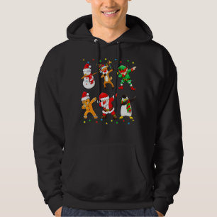 Christmas 2021 Outfit Dabbing Santa Elf Friends Ki Hoodie