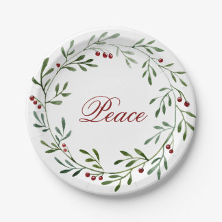 Christmas 2021 Peace Wreath Paper Plate
