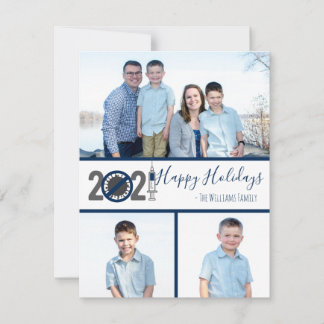 Christmas 2021 vaccines and post pandemic holiday card