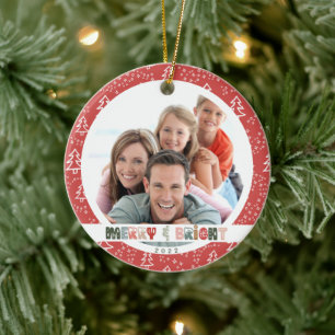 Christmas 2022 Family Photo Ceramic Ornament