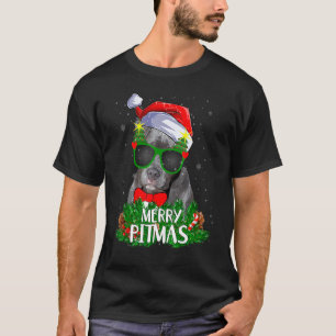 Christmas 2022 Merry Pitmas Pitbull Dog Ugly Chris T-Shirt