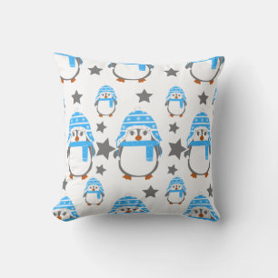 Christmas 2023 penguins and stars fun cushion