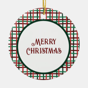 Christmas 2023 Red and Green Orgnament Ceramic Orn Ornament