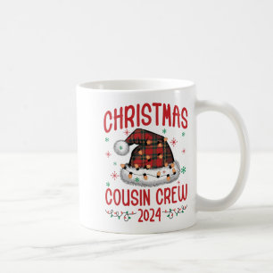 Christmas 2024 Cousin Crew Xmas Lights Santa Hat P Coffee Mug