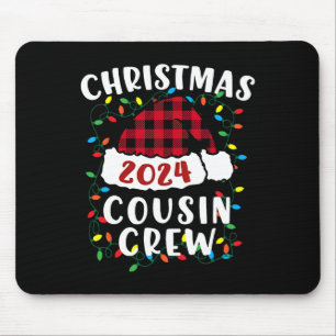 Christmas 2024 Cousin Crew Xmas Lights Santa Hat P Mouse Pad