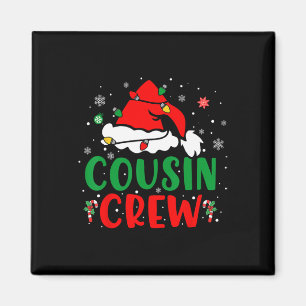 Christmas 2024 Cousin Crew Xmas Santa Hat Pyjamas Magnet
