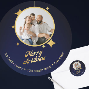 Christmas 2024 festive gold photo address Sticker