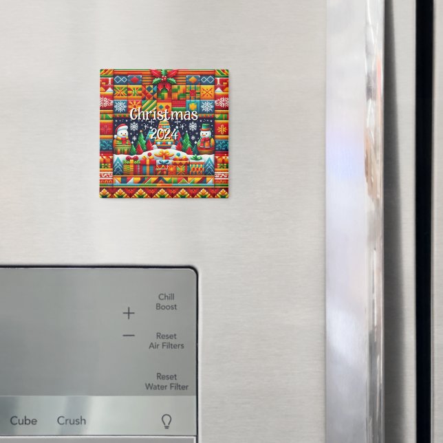 Christmas 2024 Kente Pattern Magnet (In Situ (Fridge))