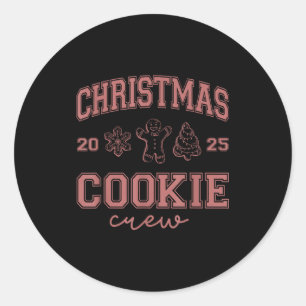Christmas 2025 Cookie Crew Gingerbread Funny Chris Classic Round Sticker