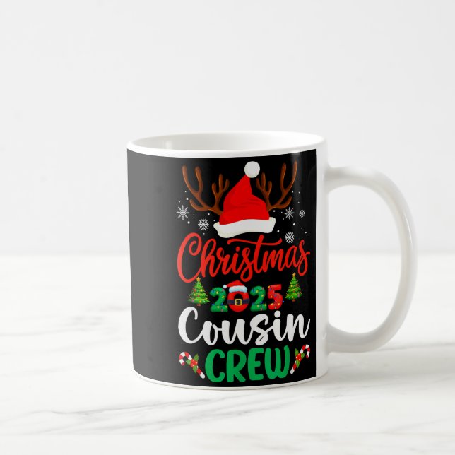 Christmas 2025 Cousin Crew Pajamas Xmas Lights Fam Coffee Mug (Right)