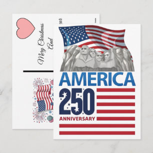 Christmas 2025 During Americas Semiquincentennial Holiday Postcard