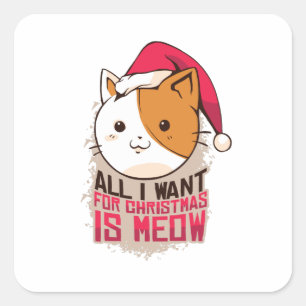 Christmas 2025 Kitten Square Sticker