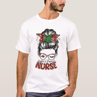 Christmas 2025 Messy Bun Santa s T-Shirt