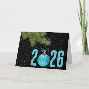 Christmas 2025 Ornament With Snowflakes Card