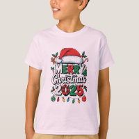 Christmas 2025 Pajama Funny Santa Hat Xmas Lights