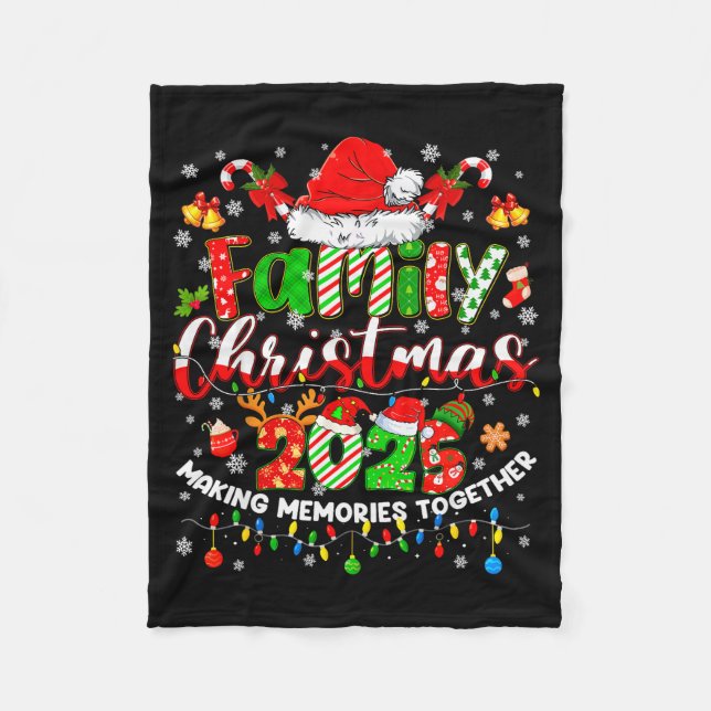 Christmas 2025 Pajamas Pjs Family Matching Outfit  Fleece Blanket (Front)