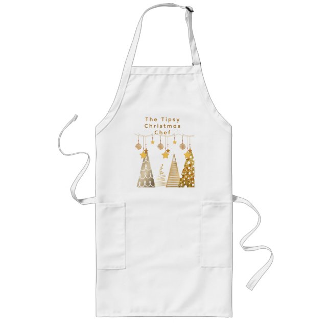 Christmas 2025 Quirky trees & Baubles PJ  Long Apron (Front)