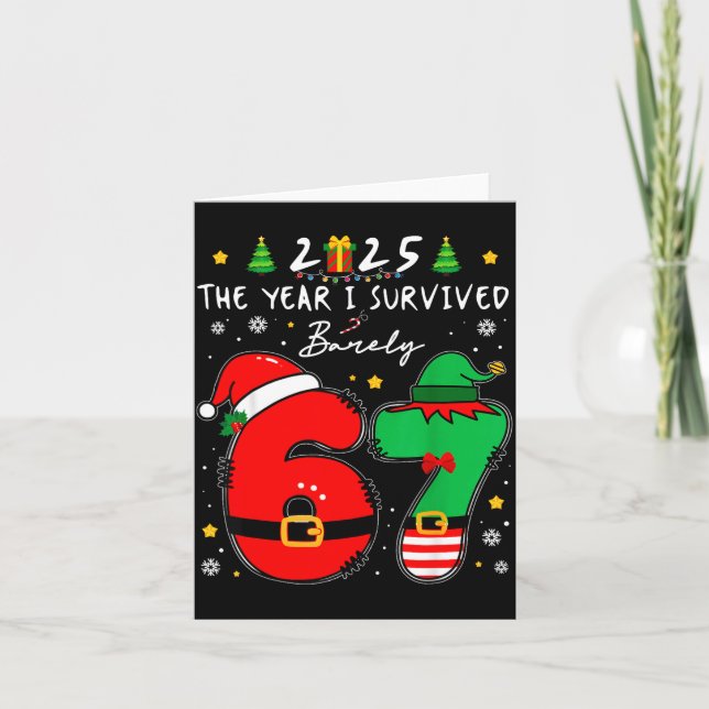 Christmas 2025 The Year I Barely Survived Six Seve Card (Front)