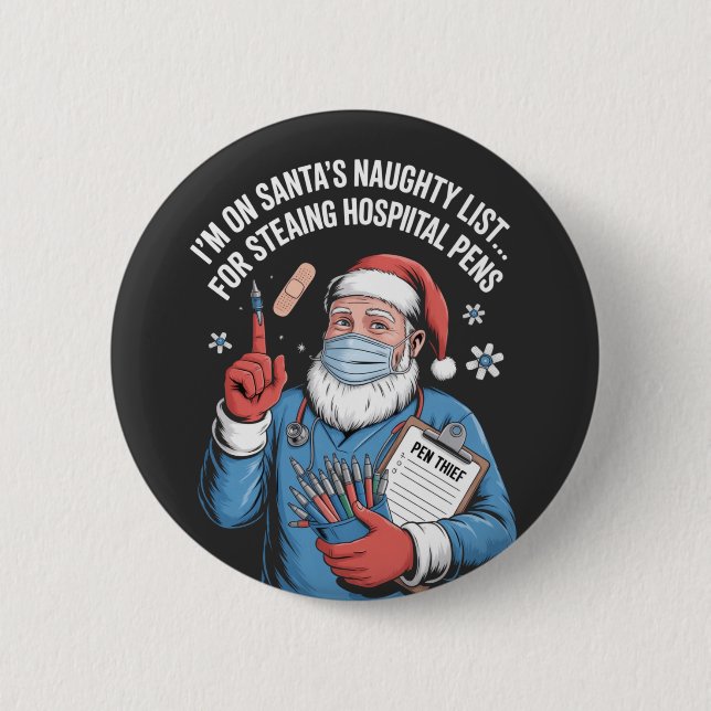 christmas 2026,  6 cm round badge (Front)