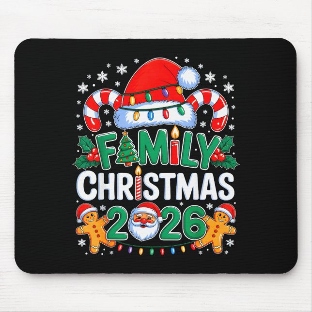 Christmas 2026 Family Matching Xmas Team Santa Squ Mouse Pad (Front)