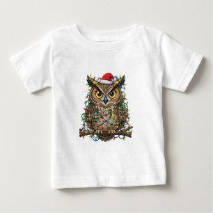 Christmas 2026 Festive Owl Holiday Bird Baby T-Shirt
