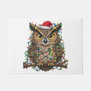 Christmas 2026 Festive Owl Holiday Bird  Doormat