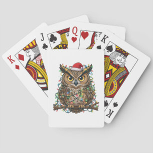 Christmas 2026 Festive Owl Holiday Bird  Playing Cards