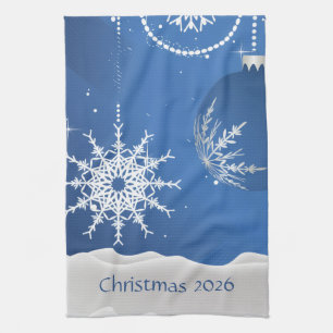 Christmas 2026 Ornaments Snowflake Add Name Tea Towel