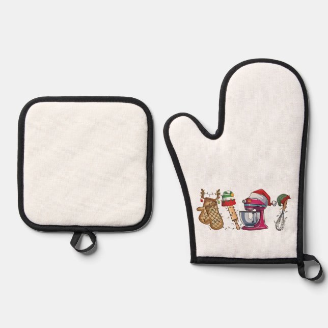 christmas 2026,  oven mitt & pot holder set (Front)