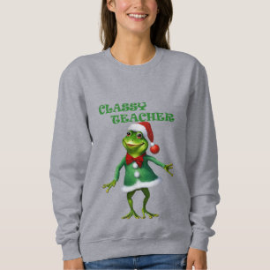 christmas,23, frog, teacher, AI generated  Sweatshirt