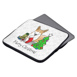 Christmas 2 Pembroke Welsh Corgi (red 1) Tree Cute Laptop Sleeve