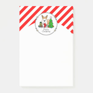 Christmas 2 Pembroke Welsh Corgi (red 1) Tree Cute Post-it Notes