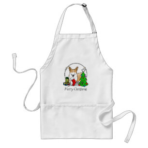 Christmas 2 Pembroke Welsh Corgi (red 1) Tree Cute Standard Apron