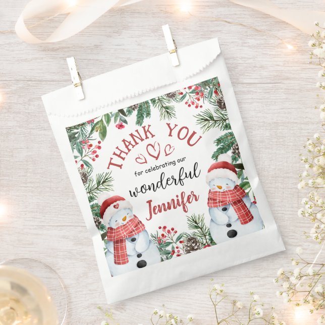 Christmas 2nd Birthday Cute Squirrel Winter  Favour Bag (Clipped)
