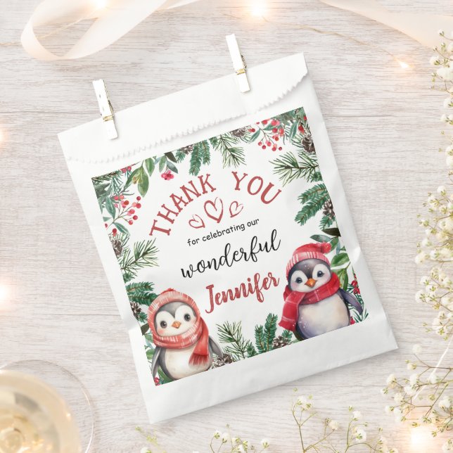 Christmas 2nd Birthday Winter Cute  Favour Bag (Clipped)