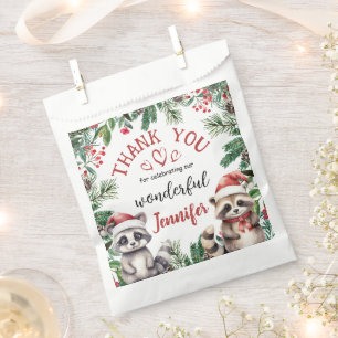 Christmas 2nd Birthday Woodland Racoon Favour Bag