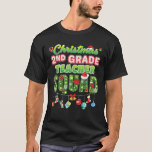 Christmas 2nd Grade Teacher Squad Merry Pine Tree T-Shirt