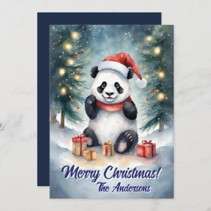 Christmas 3 panda, Happy Holidays, Christmas card
