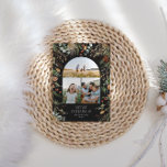 Christmas 3 photo arch watercolor botanical floral holiday card<br><div class="desc">Mery Christmas modern elegant watercolor dried botanical floral muted colours holiday arch 3 photo Christmas card. Modern trendy black design.</div>